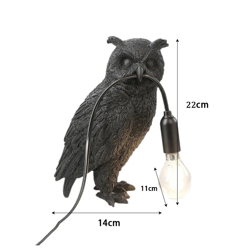 Homira Modern Owl Table Lamp – Creative Resin Animal Light for Bedroom, Bedside & Living Room Home Decor