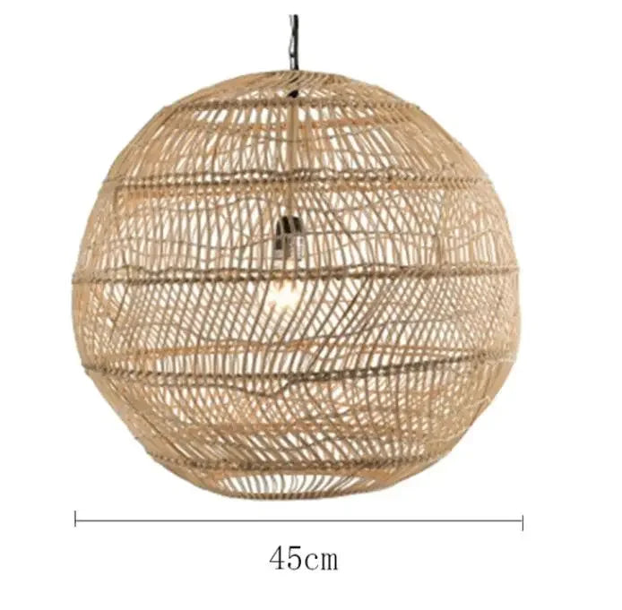 Homira Living Space Japanese Wooden Rattan Pendant Light – Handmade Tatami Chandelier for Bedroom, Study & Restaurant Decor