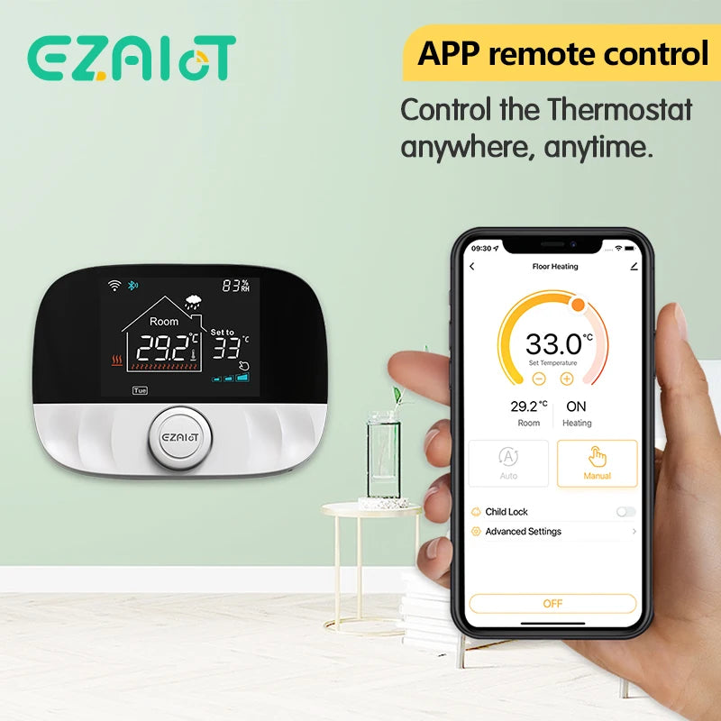 Homira WiFi RF Wireless Smart Thermostat – Temperature Controller for Gas Boiler & Water Heating, Works with Alexa & Google Home