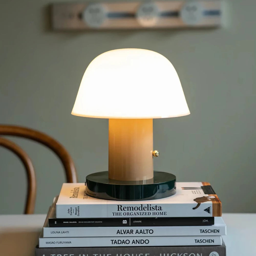 Homira LED Mushroom Table Lamp – USB Rechargeable Touch Switch Bedside Light for Bedroom Decor & Ambient Lighting