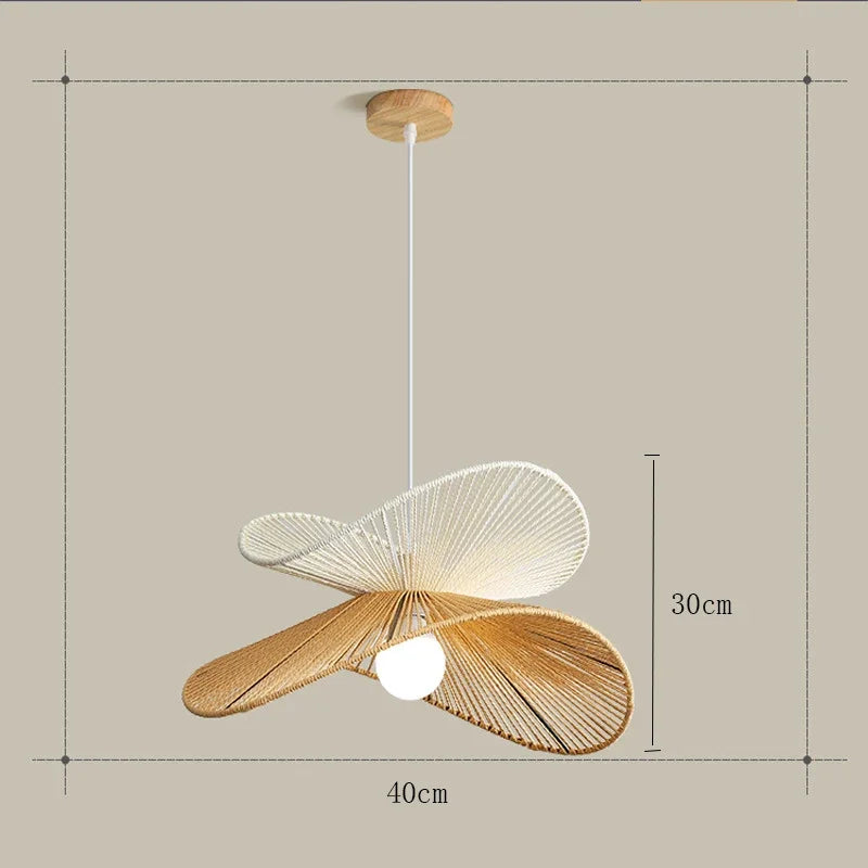 Homira Living Space Rattan Pendant Light – Wabi-Sabi Handwoven Chandelier for Dining, Living Room & Bedroom Decor