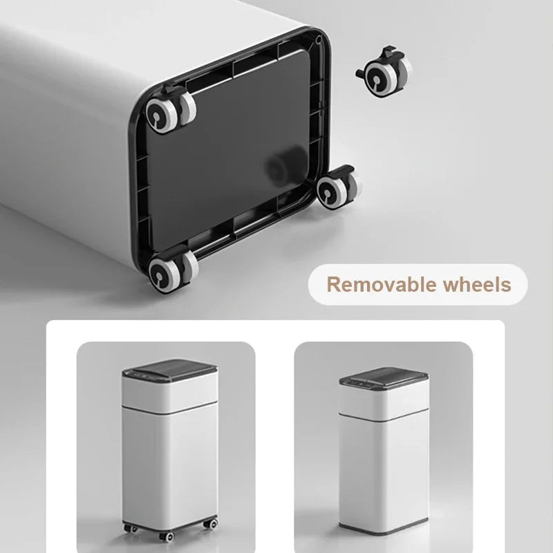 Homira 20L Smart Trash Can – Stainless Steel Rectangular Bin with Two-Way Motion Sensor & Automatic Bagging for Kitchen & Home