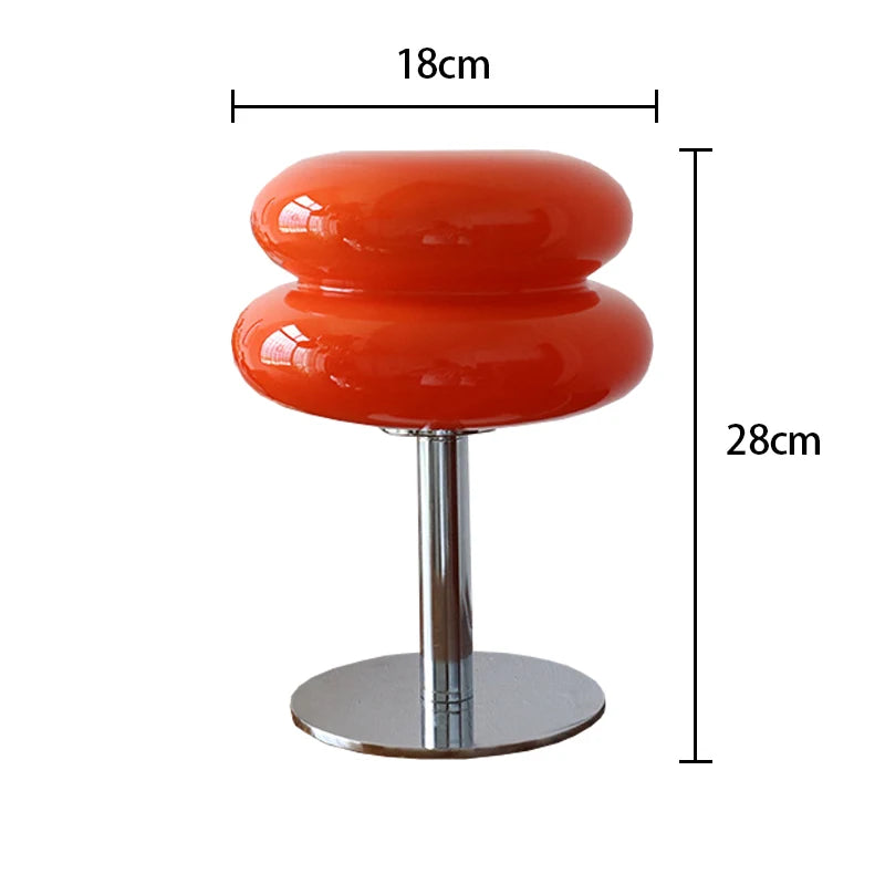 Homira Living Space Macaron Glass Table Lamp – Trichromatic Dimming Night Light for Bedroom, Bedside & Living Room Decor