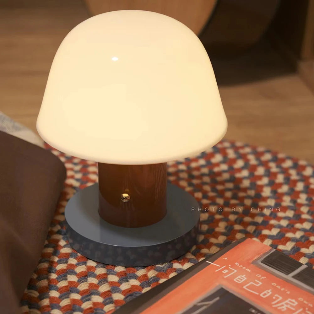 Homira LED Mushroom Table Lamp – USB Rechargeable Touch Switch Bedside Light for Bedroom Decor & Ambient Lighting
