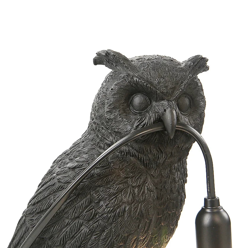 Homira Modern Owl Table Lamp – Creative Resin Animal Light for Bedroom, Bedside & Living Room Home Decor