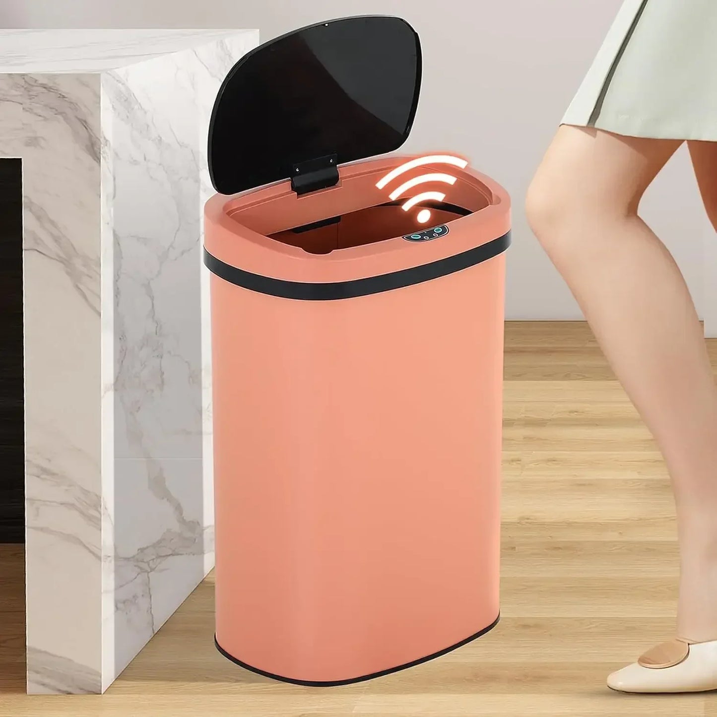 Homira 13-Gallon Smart Kitchen Trash Can – 50L Stainless Steel Motion Sensor Automatic Touch-Free Garbage Bin