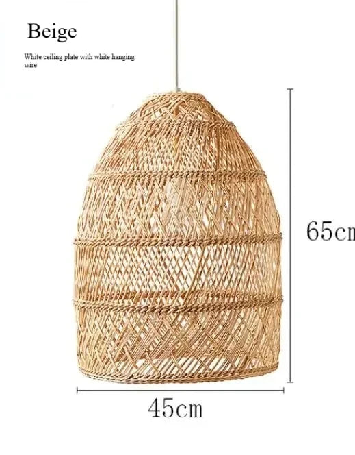 Homira Living Space Japanese Wooden Rattan Pendant Light – Handmade Tatami Chandelier for Restaurant, Bedroom & Study Room Decor