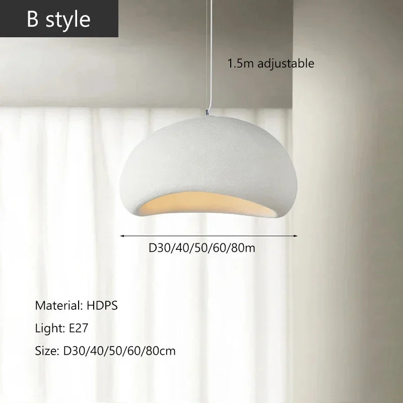 Homira Living Space Nordic Wabi-Sabi LED Chandelier – E27 Pendant Light for Dining Room, Bedroom, Kitchen, Loft & Bar Decor
