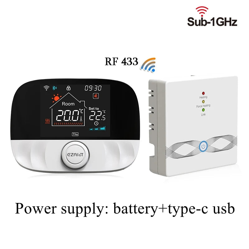 Homira WiFi RF Wireless Smart Thermostat – Temperature Controller for Gas Boiler & Water Heating, Works with Alexa & Google Home