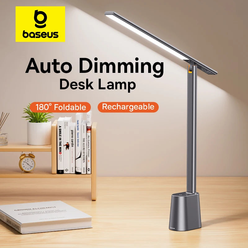 Homira Foldable LED Desk Lamp – 180° Adjustable, Rechargeable Auto-Dimming Light with Eye Protection for Study & Bedroom