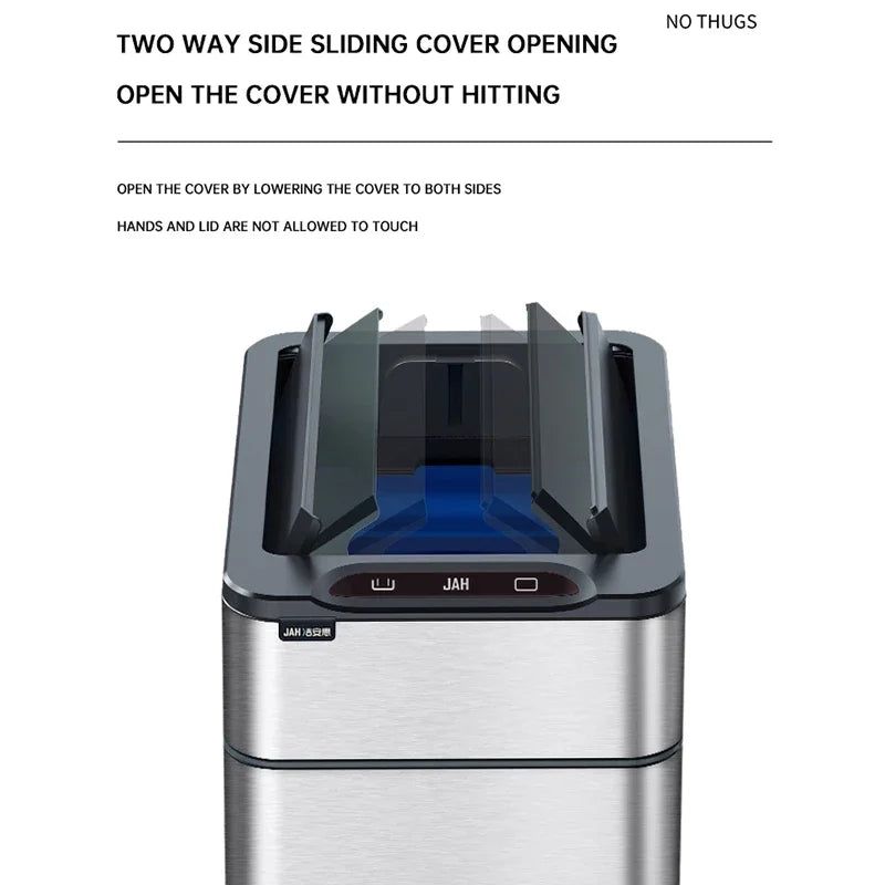 Homira Smart Sensor Trash Can – Large-Capacity Stainless Steel Automatic Bin (9L–60L) for Kitchen & Home