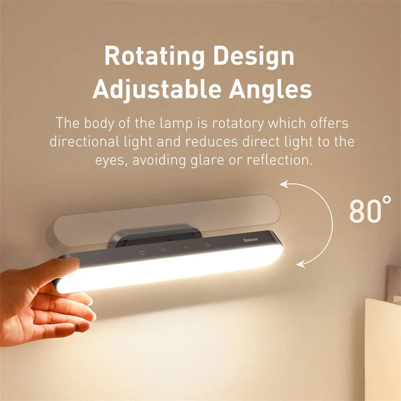 Homira Magnetic LED Desk Lamp – Dimmable USB Rechargeable Light for Cabinet, Closet, Bedside & Reading