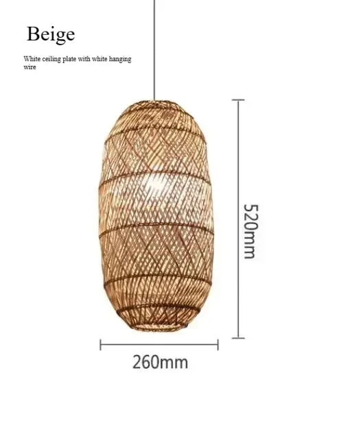 Homira Living Space Japanese Wooden Rattan Pendant Light – Handmade Tatami Chandelier for Restaurant, Bedroom & Study Room Decor