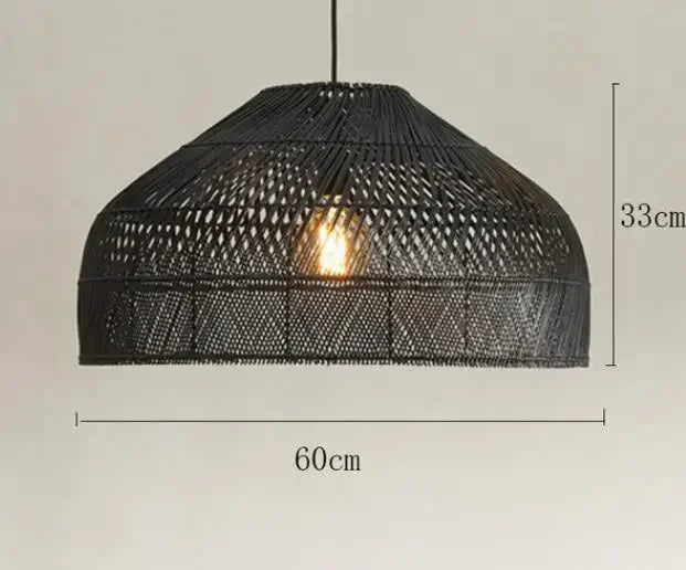 Homira Living Space Japanese Wooden Rattan Pendant Light – Handmade Tatami Chandelier for Restaurant, Bedroom & Study Room Decor