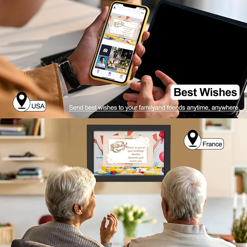 Homira 10.1" WiFi Digital Photo Frame – Smart IPS HD Touchscreen Picture Frame with 32GB Storage, Perfect Gift for Family