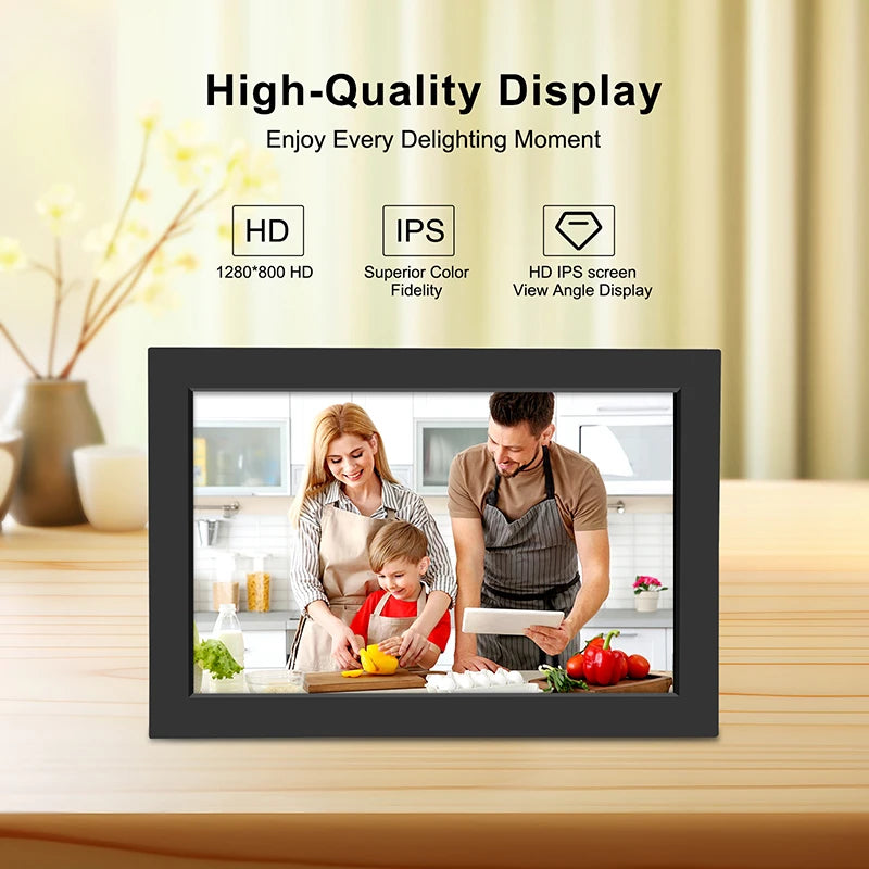 Homira 10.1" WiFi Digital Photo Frame – Smart IPS HD Touchscreen Picture Frame with 32GB Storage, Perfect Gift for Family
