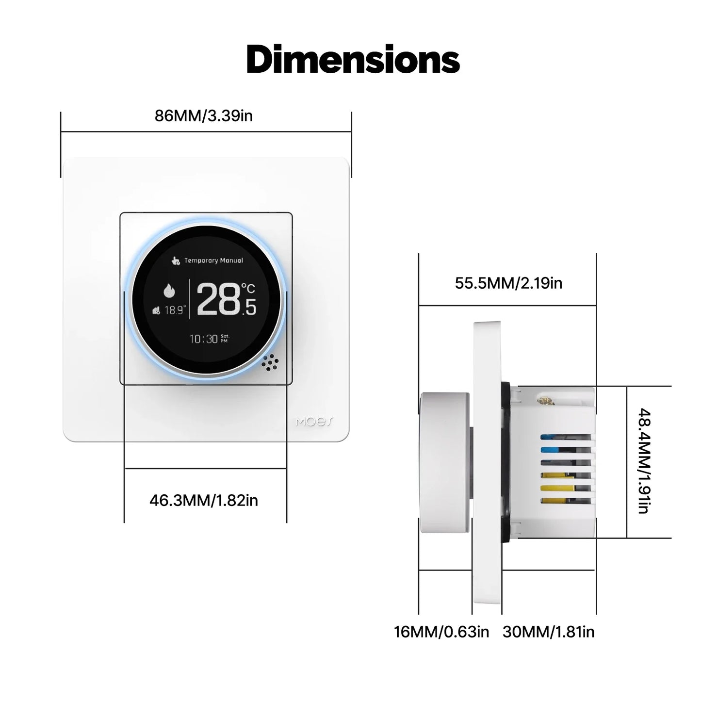 Homira ZigBee Smart Knob Thermostat – Star Ring Series Temperature Controller for Water Boiler & Electric Heating, Works with Alexa & Google Home