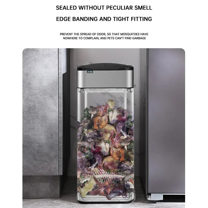 Homira Smart Sensor Trash Can – Large-Capacity Stainless Steel Automatic Bin (9L–60L) for Kitchen & Home