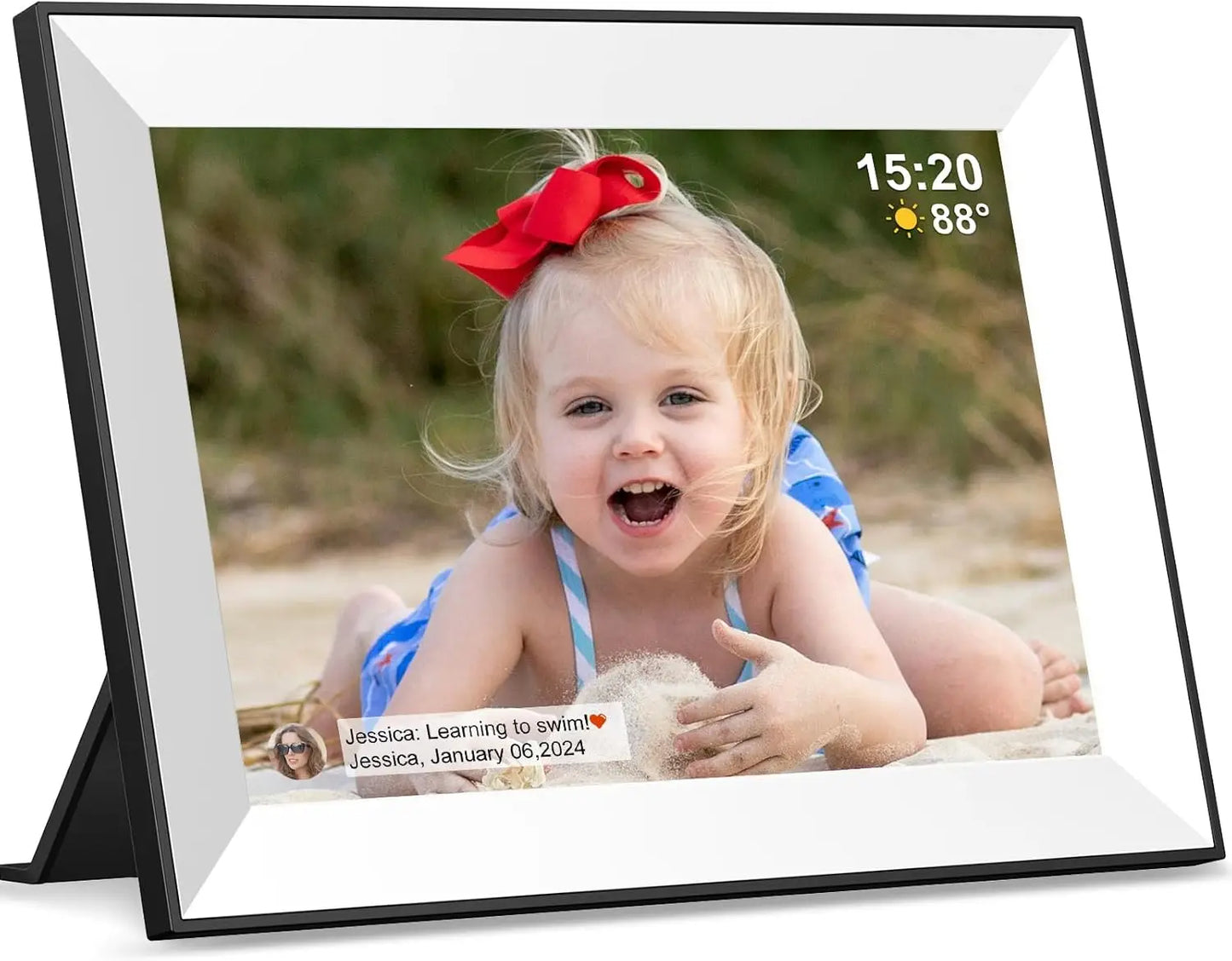 Homira 15.6" WiFi Digital Picture Frame – Full HD 1920×1080 IPS Touchscreen with 32GB Storage, Wall-Mountable Smart Photo Frame