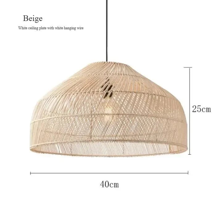 Homira Living Space Japanese Wooden Rattan Pendant Light – Handmade Tatami Chandelier for Restaurant, Bedroom & Study Room Decor
