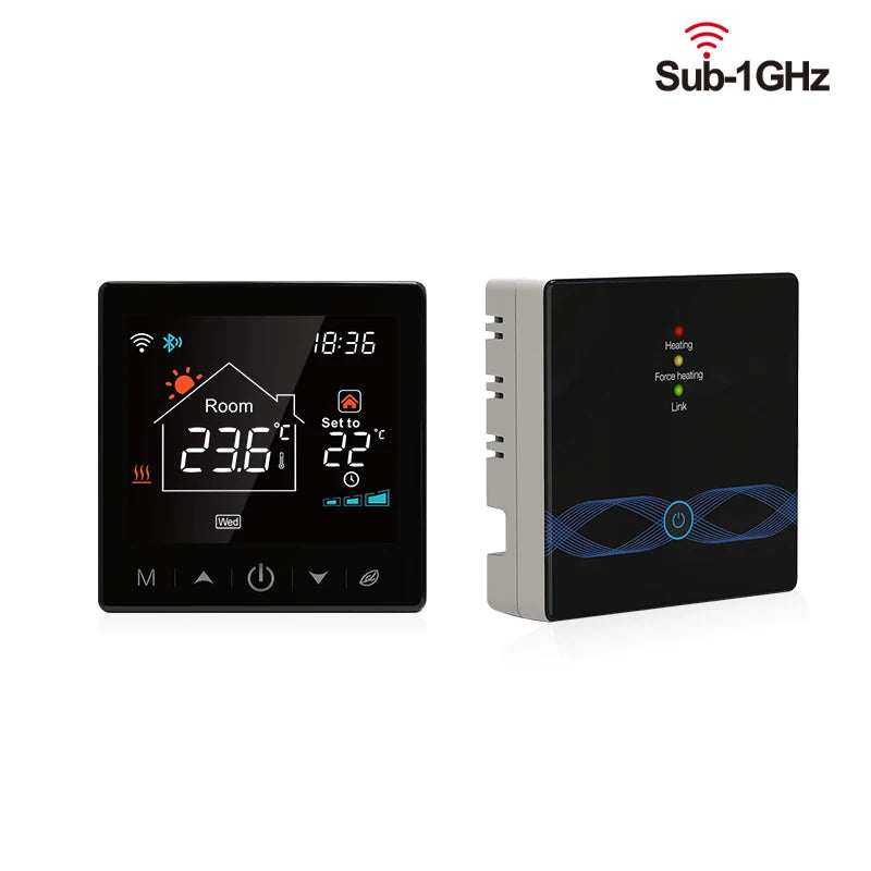 Homira WiFi Wireless Smart Thermostat – Gas Boiler & RF433 Floor Heating Controller with Receiver, Works with Alexa & Google Home