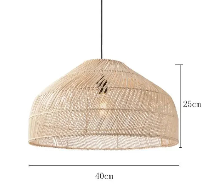 Homira Living Space Japanese Wooden Rattan Pendant Light – Handmade Tatami Chandelier for Bedroom, Study & Restaurant Decor