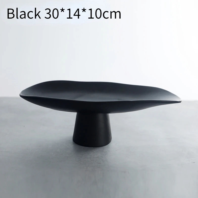 Homira Living Space Simple Modern Resin Fruit Tray – High Foot Pedestal Bowl for Living Room, Dining & Tea Table Decoration