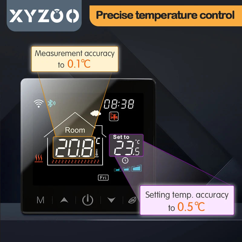 Homira WiFi Wireless Smart Thermostat – Gas Boiler & RF433 Floor Heating Controller with Receiver, Works with Alexa & Google Home