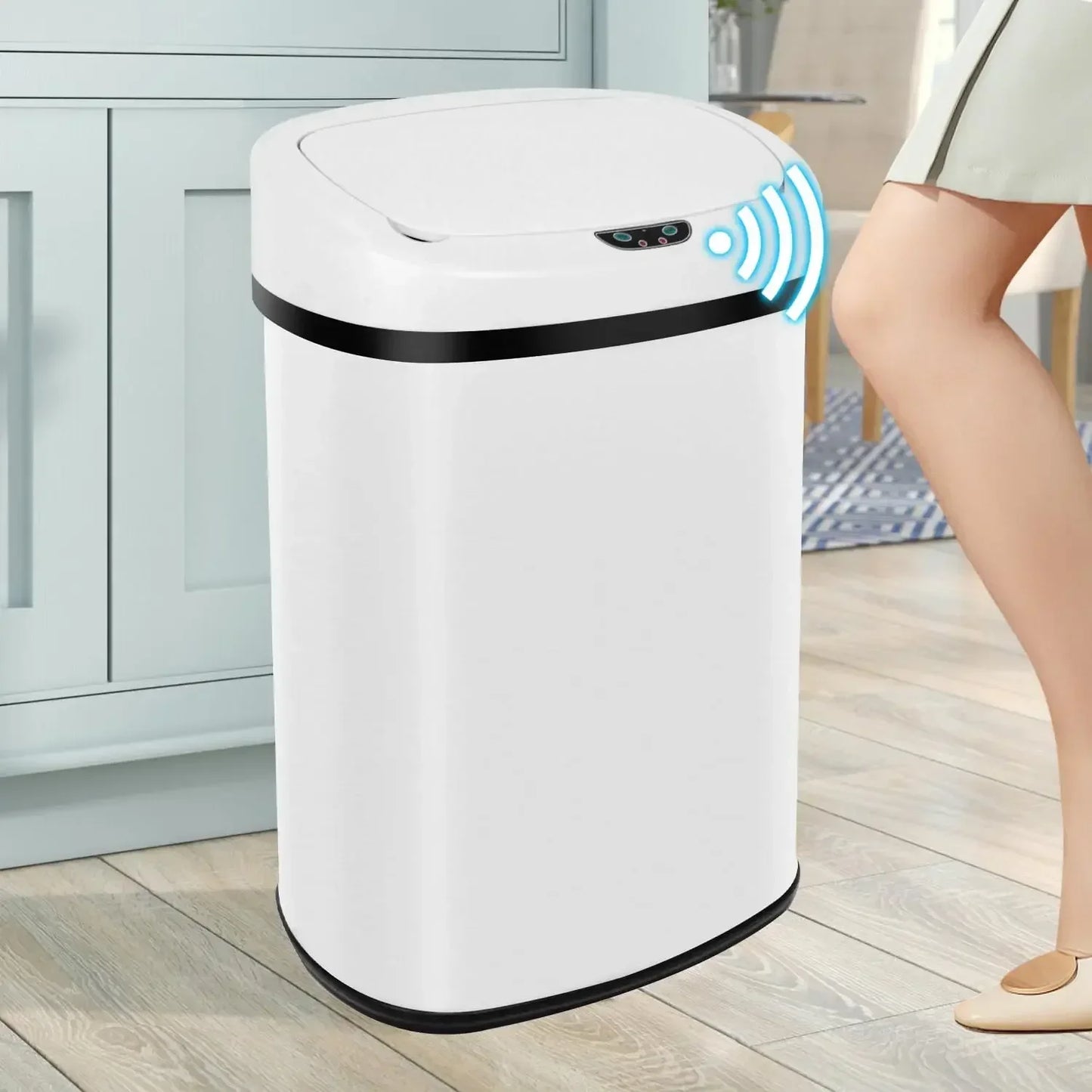 Homira 13-Gallon Smart Kitchen Trash Can – 50L Stainless Steel Motion Sensor Automatic Touch-Free Garbage Bin