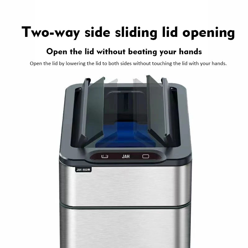 Homira 20L Smart Trash Can – Stainless Steel Rectangular Bin with Two-Way Motion Sensor & Automatic Bagging for Kitchen & Home