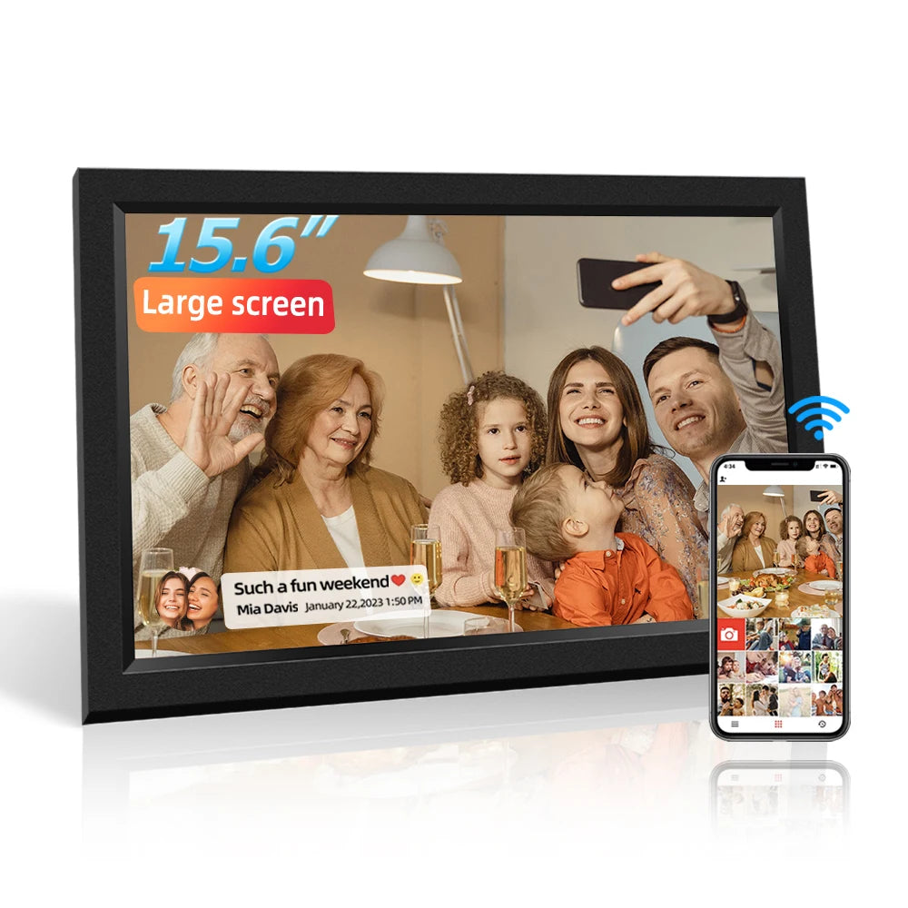 Homira 15.6" WiFi Digital Photo Frame – Full HD IPS Touchscreen Smart Picture Frame with 32GB Storage & Wireless Sharing