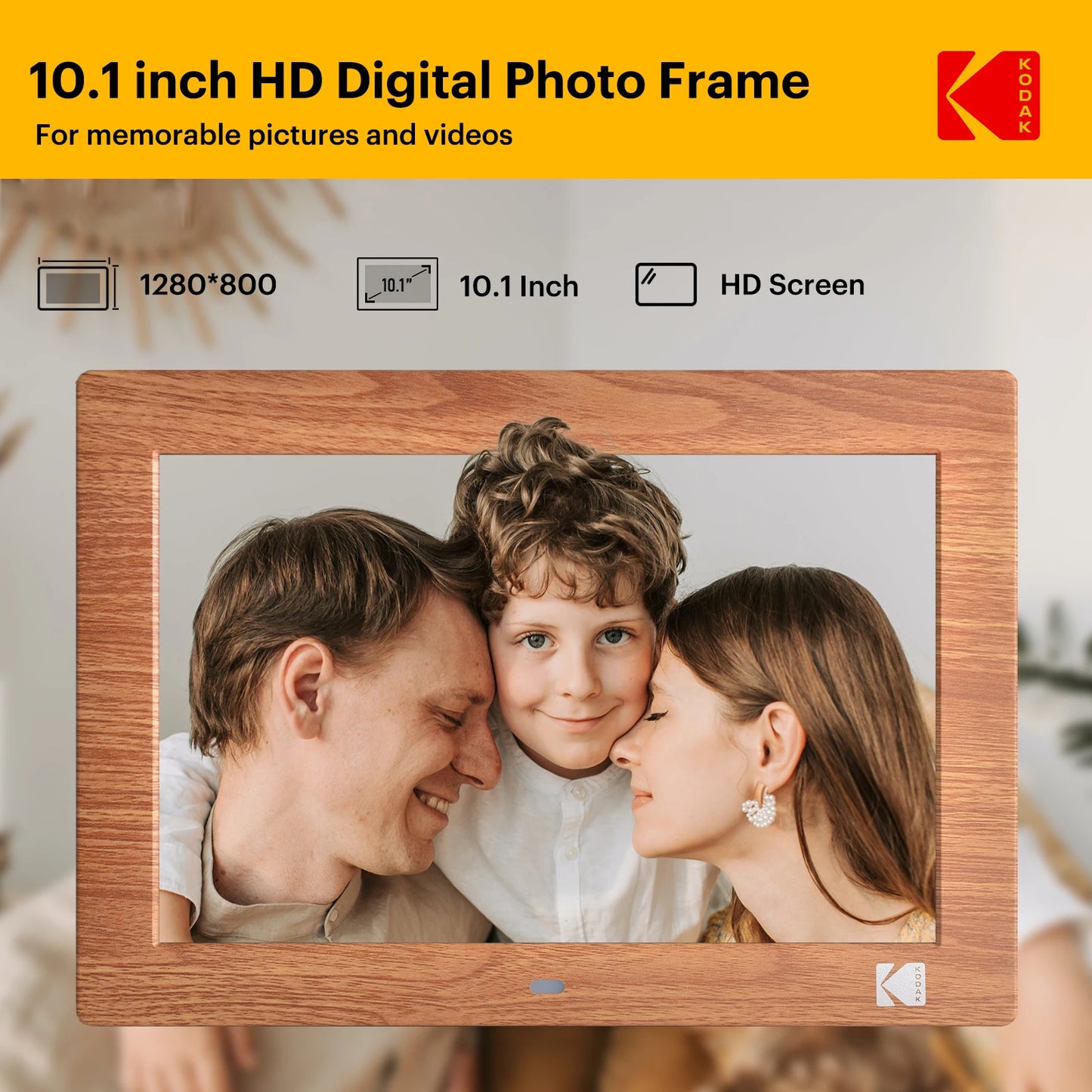 Homira 10.1" Digital Picture Frame – HD 1280×800 Display with Remote Control, Music & Video Player, Calendar & Clock