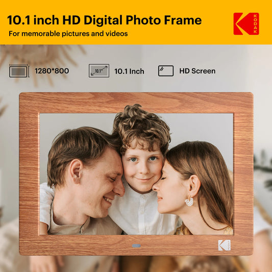 Homira 10.1" Digital Picture Frame – HD 1280×800 Display with Remote Control, Music & Video Player, Calendar & Clock