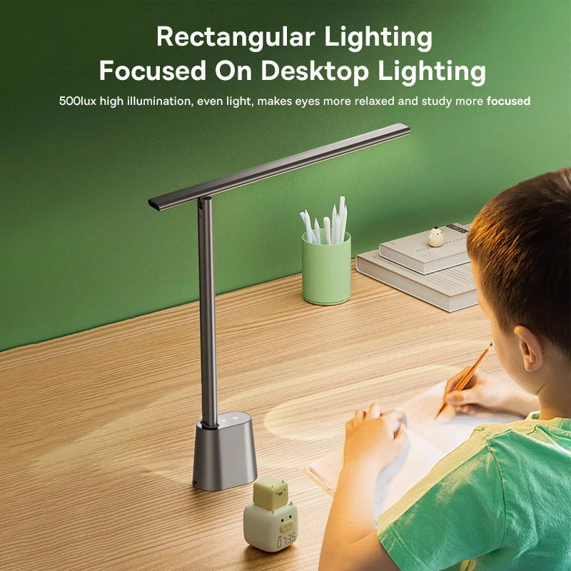 Homira Foldable LED Desk Lamp – 180° Adjustable, Rechargeable Auto-Dimming Light with Eye Protection for Study & Bedroom