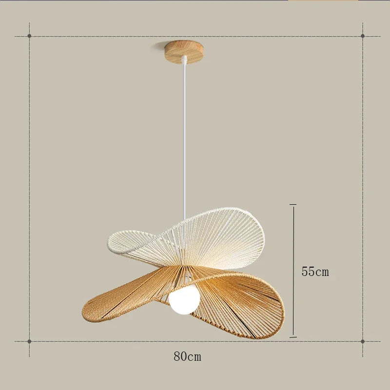 Homira Living Space Rattan Pendant Light – Wabi-Sabi Handwoven Chandelier for Dining, Living Room & Bedroom Decor