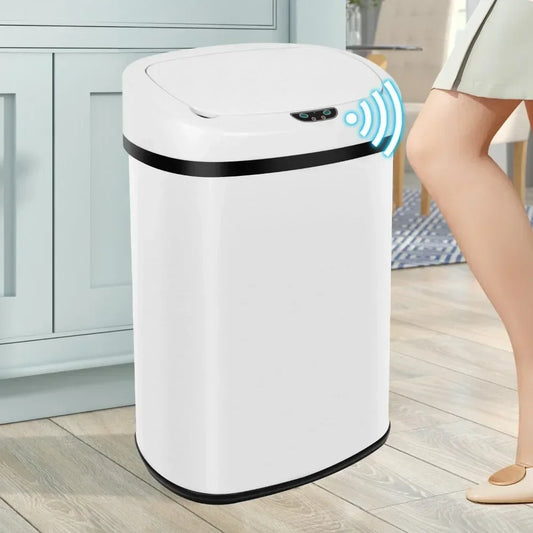 Homira 13-Gallon Smart Kitchen Trash Can – 50L Stainless Steel Motion Sensor Automatic Touch-Free Garbage Bin