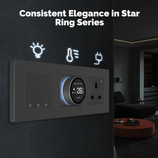 Homira ZigBee Smart Knob Thermostat – Star Ring Series Temperature Controller for Water Boiler & Electric Heating, Works with Alexa & Google Home