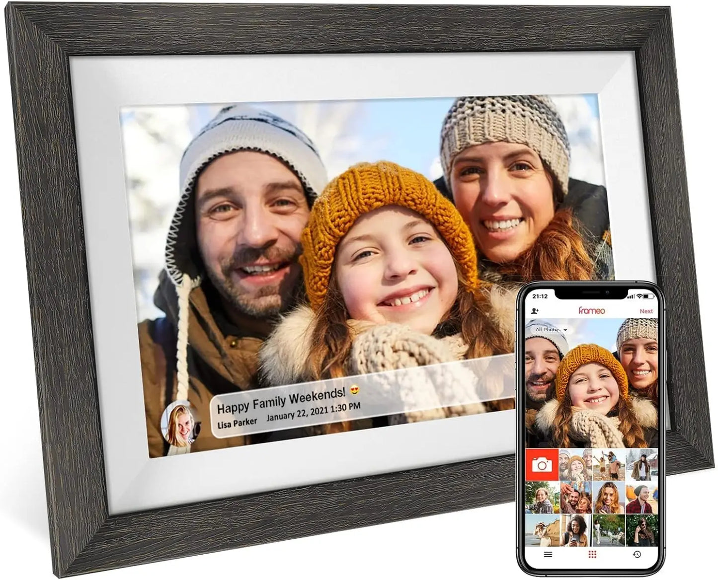Homira 15.6" WiFi Digital Picture Frame – Full HD 1920×1080 IPS Touchscreen with 32GB Storage, Wall-Mountable Smart Photo Frame