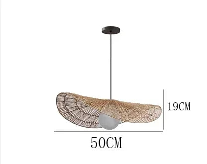 Homira Living Space Rattan Pendant Light – Wabi-Sabi Handwoven Chandelier for Dining, Living Room & Bedroom Decor