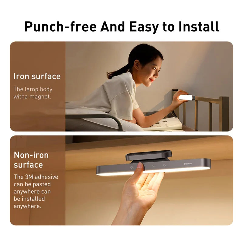 Homira Magnetic LED Desk Lamp – Dimmable USB Rechargeable Light for Cabinet, Closet, Bedside & Reading