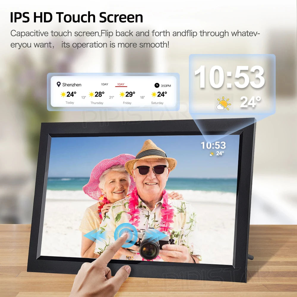 Homira 15.6" WiFi Digital Photo Frame – Full HD IPS Touchscreen Smart Picture Frame with 32GB Storage & Wireless Sharing