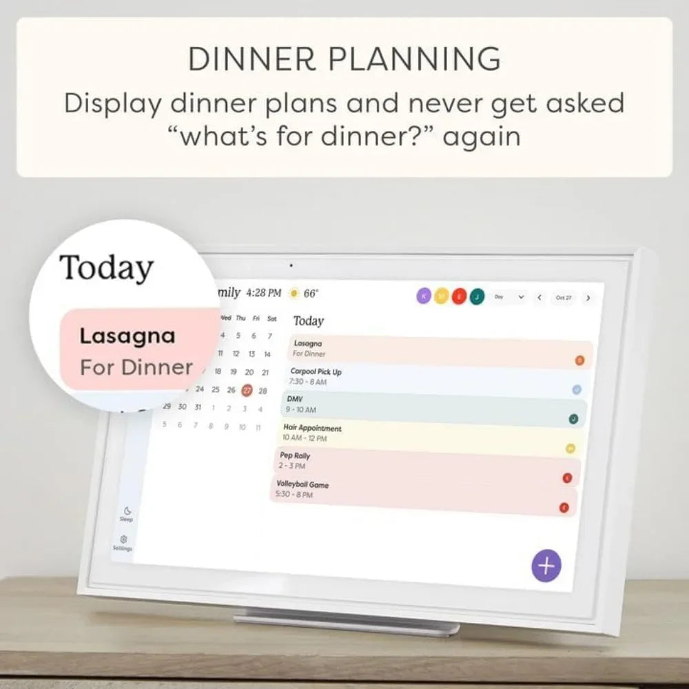 Homira 10" Smart Digital Frame – Touchscreen Calendar & Chore Chart with Photo/Video Display for Family Schedules