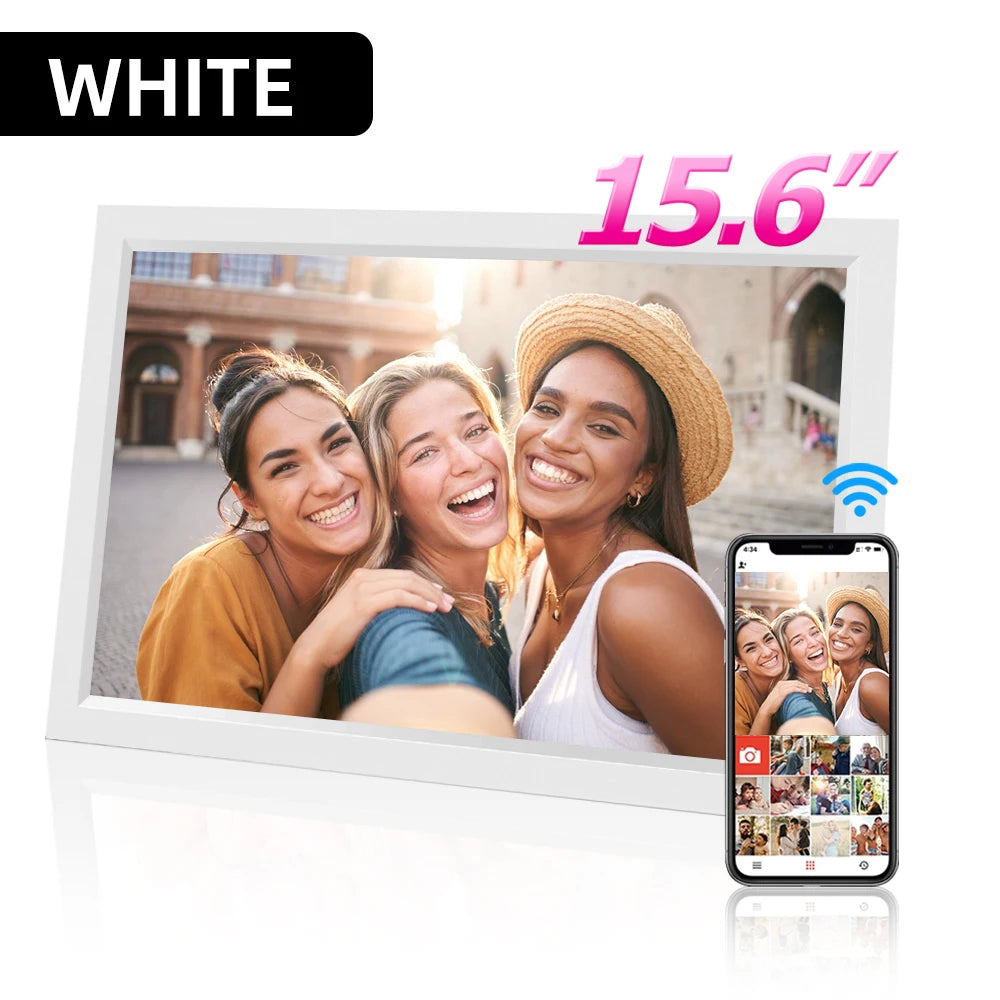 Homira 15.6" WiFi Digital Photo Frame – Full HD IPS Touchscreen Smart Picture Frame with 32GB Storage & Wireless Sharing