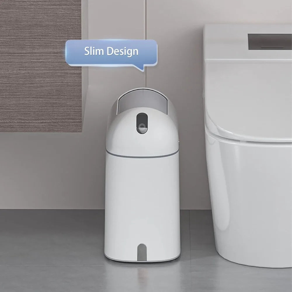 Homira 2.5-Gallon Smart Bathroom Trash Can – Motion Sensor Waterproof Bin with Butterfly Lid, Modern Bathroom Decor
