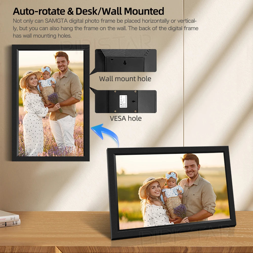Homira 15.6" WiFi Digital Photo Frame – Full HD IPS Touchscreen Smart Picture Frame with 32GB Storage & Wireless Sharing