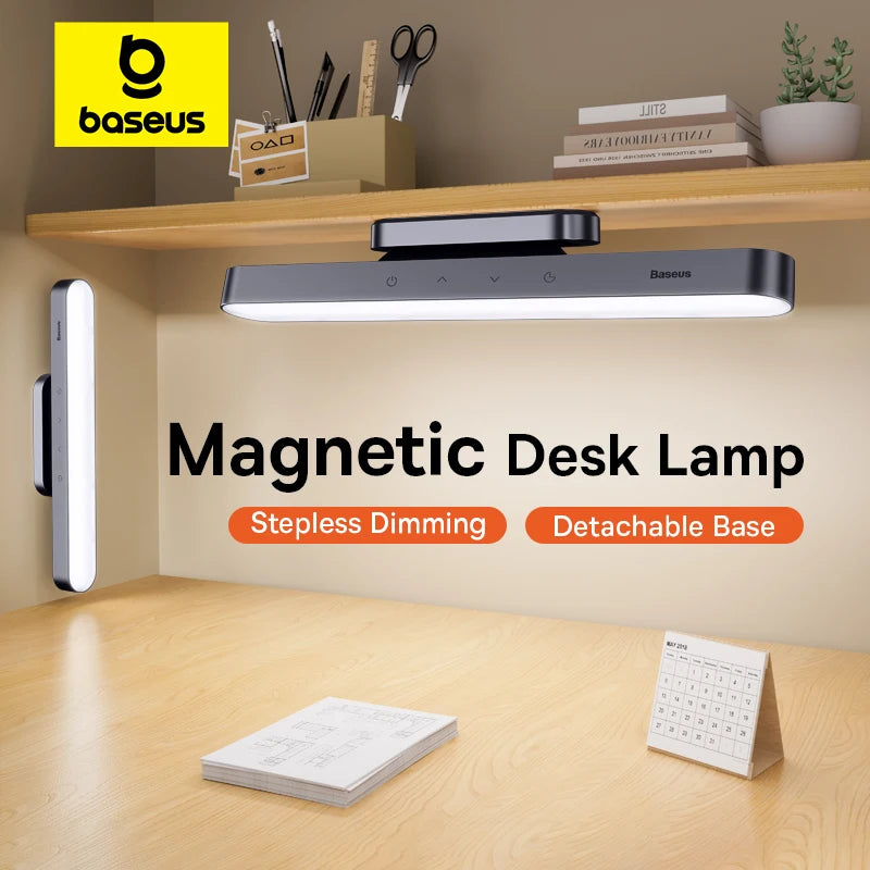 Homira Magnetic LED Desk Lamp – Dimmable USB Rechargeable Light for Cabinet, Closet, Bedside & Reading