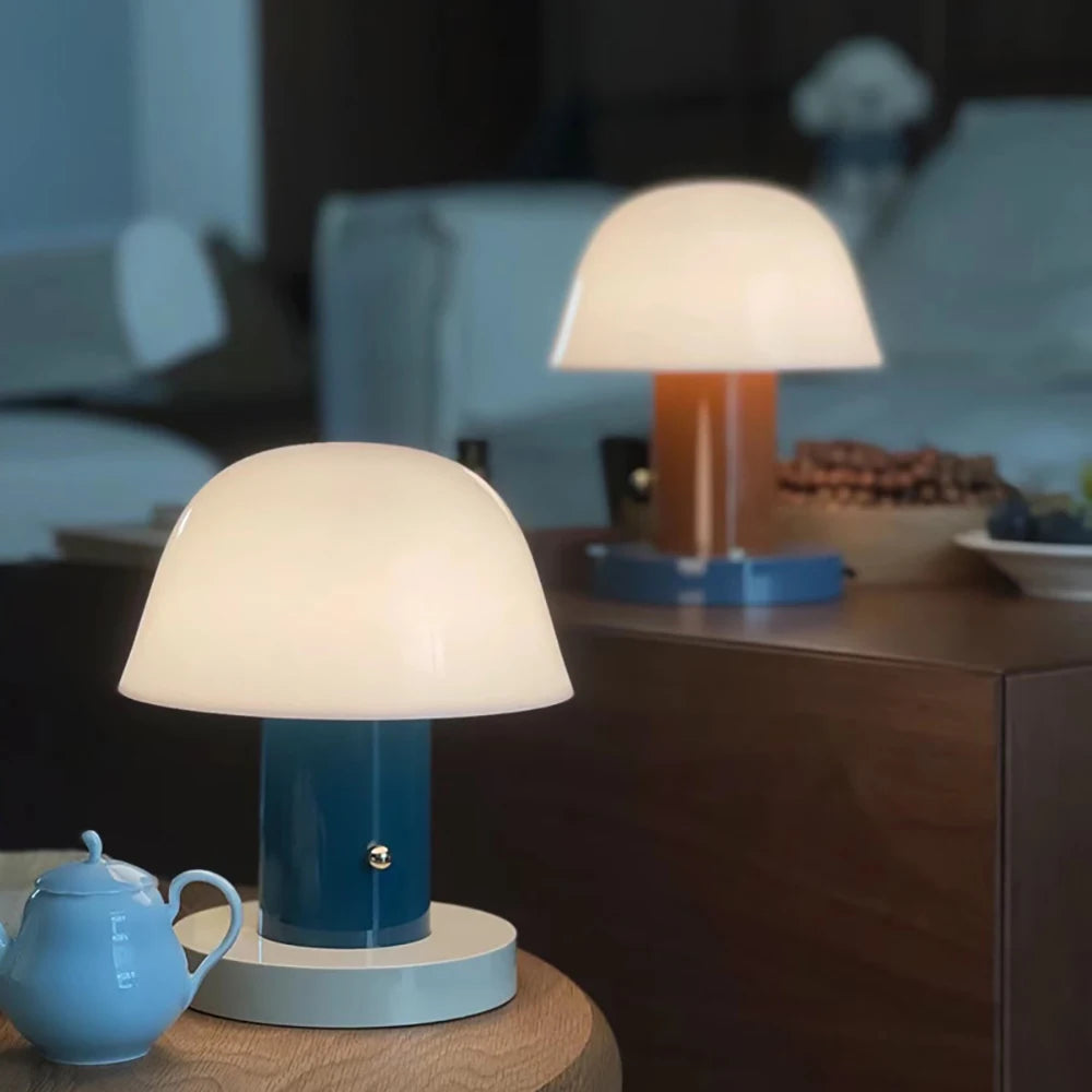 Homira LED Mushroom Table Lamp – USB Rechargeable Touch Switch Bedside Light for Bedroom Decor & Ambient Lighting