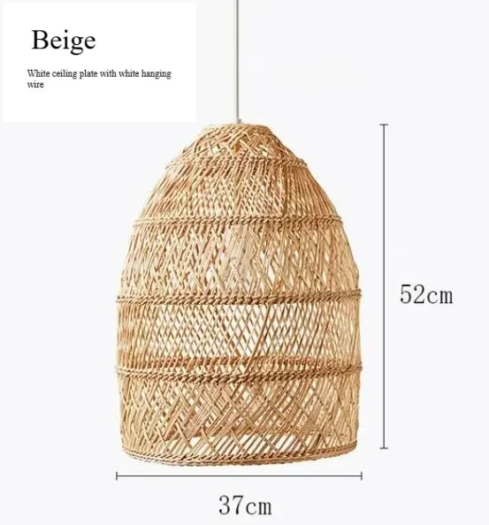 Homira Living Space Japanese Wooden Rattan Pendant Light – Handmade Tatami Chandelier for Restaurant, Bedroom & Study Room Decor