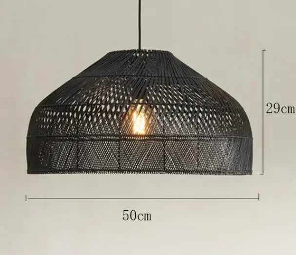 Homira Living Space Japanese Wooden Rattan Pendant Light – Handmade Tatami Chandelier for Bedroom, Study & Restaurant Decor