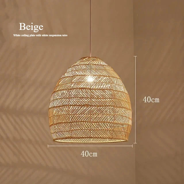 Homira Living Space Japanese Wooden Rattan Pendant Light – Handmade Tatami Chandelier for Restaurant, Bedroom & Study Room Decor